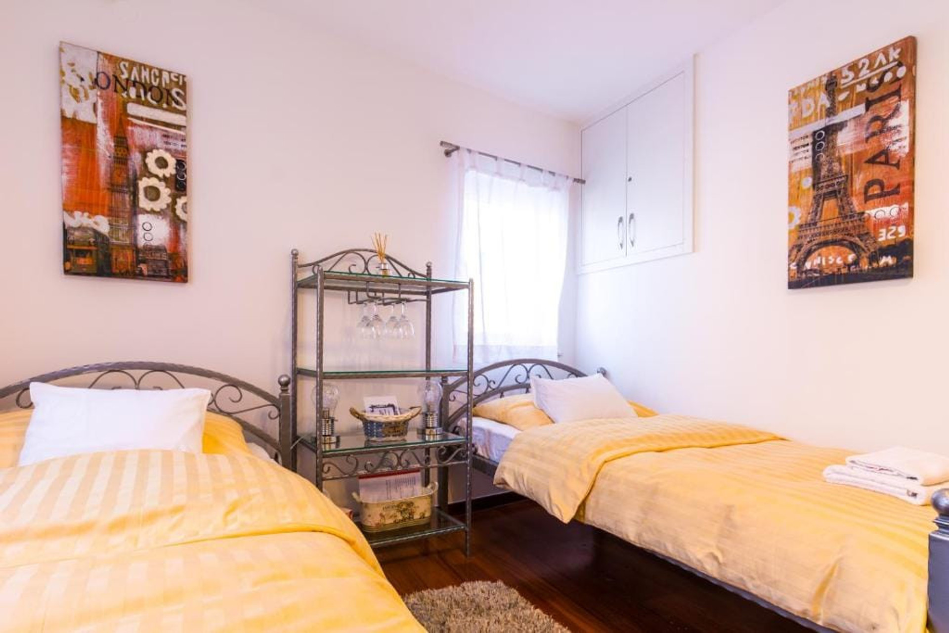 Twin beds.