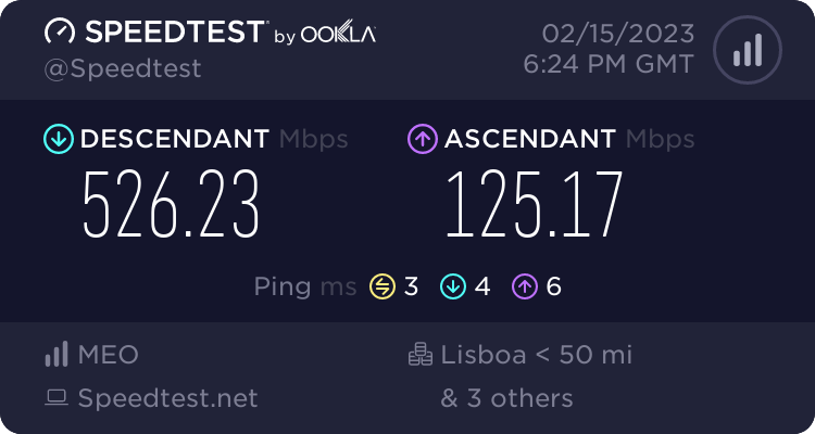 Speedtest.net result