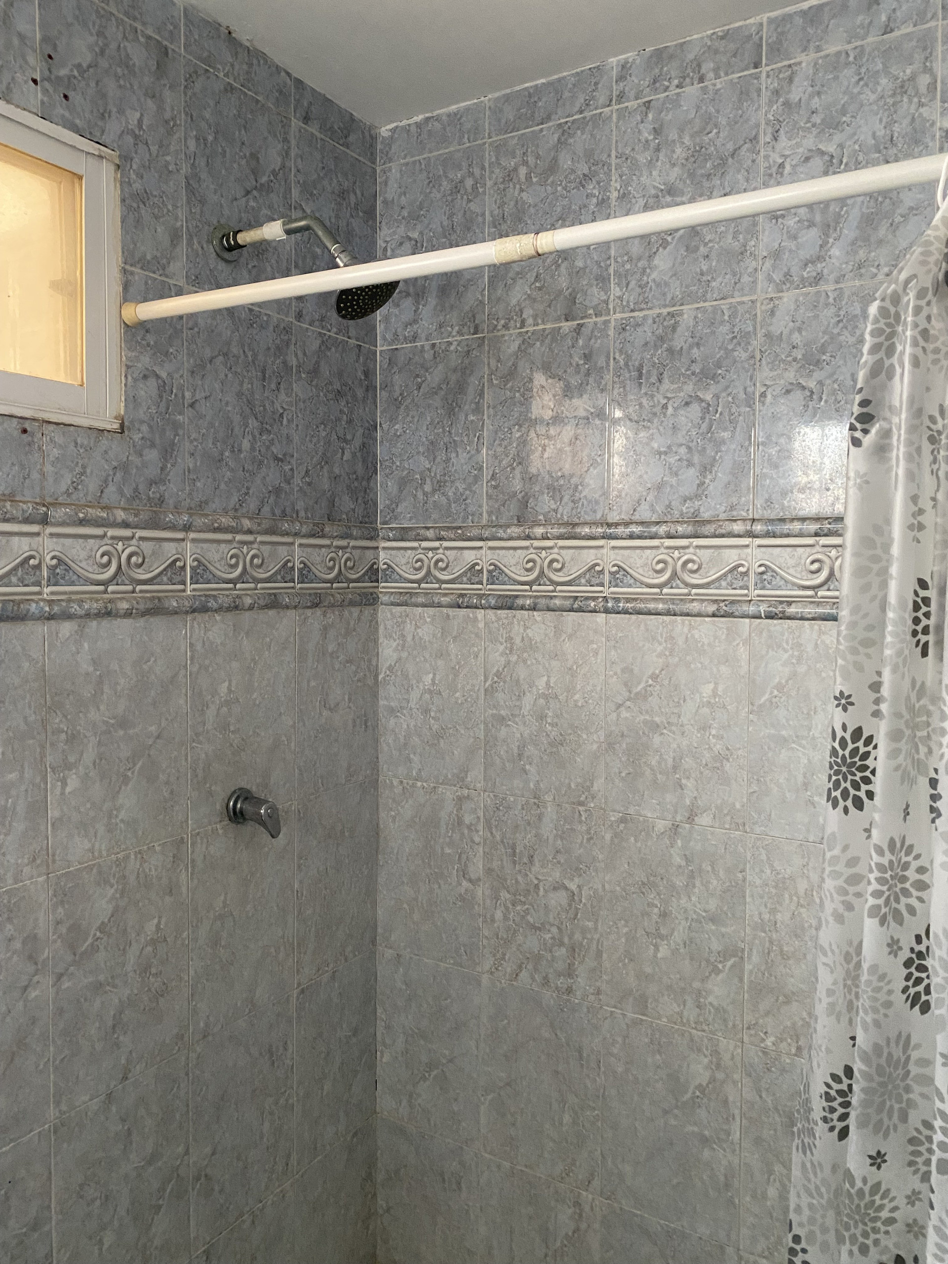 Bathroom shower with tile