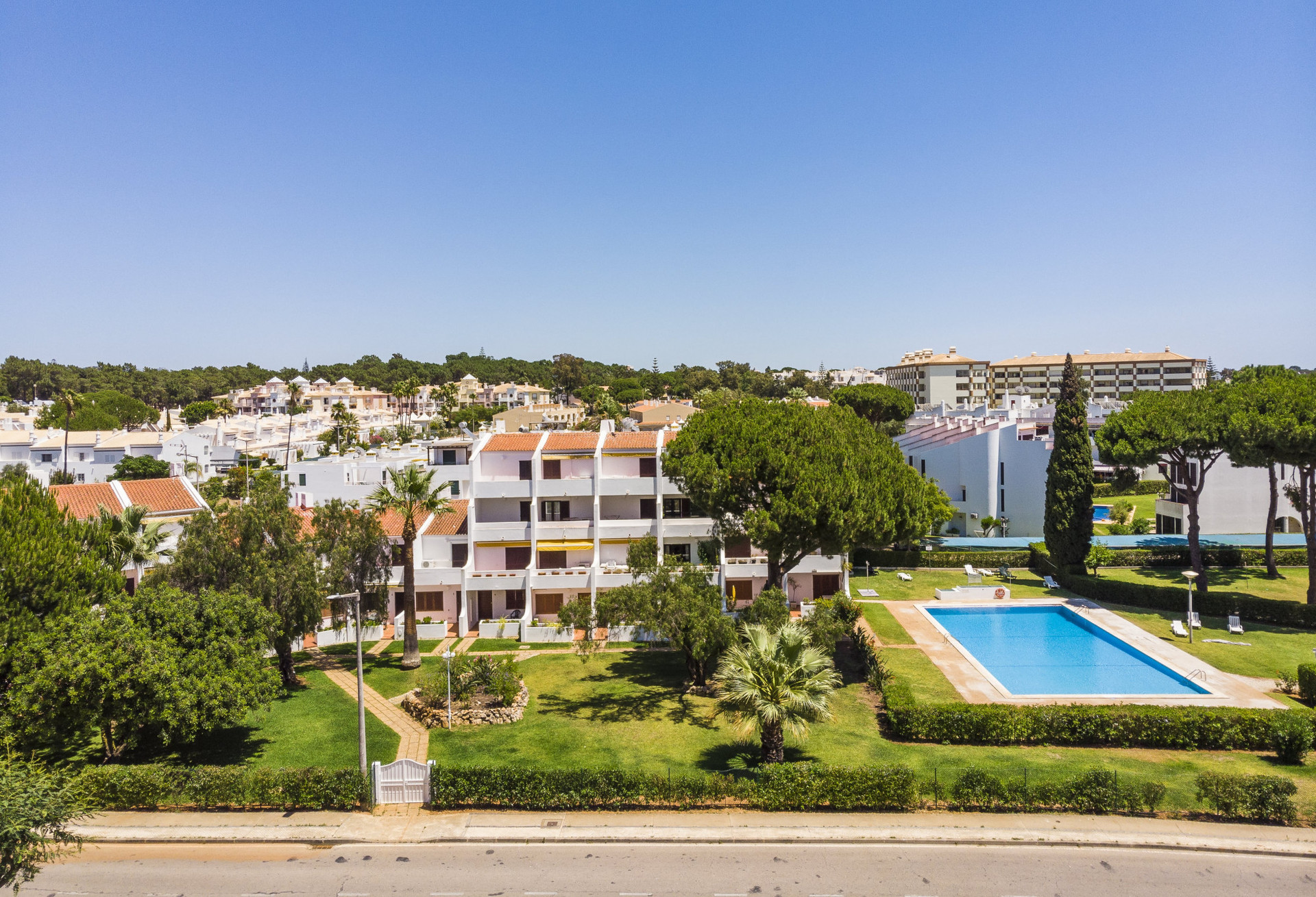 Aerial View of the Building and Swimming Pool