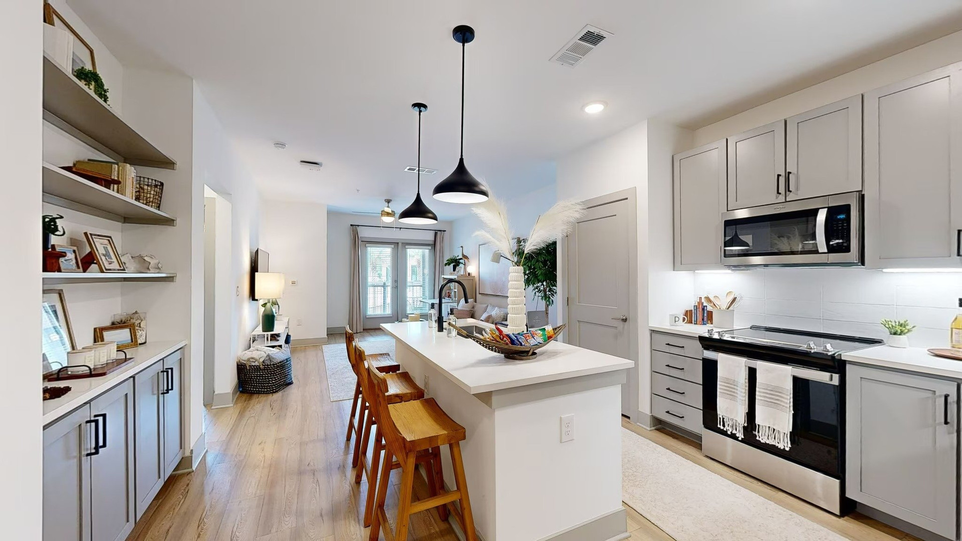 Open kitchen with island