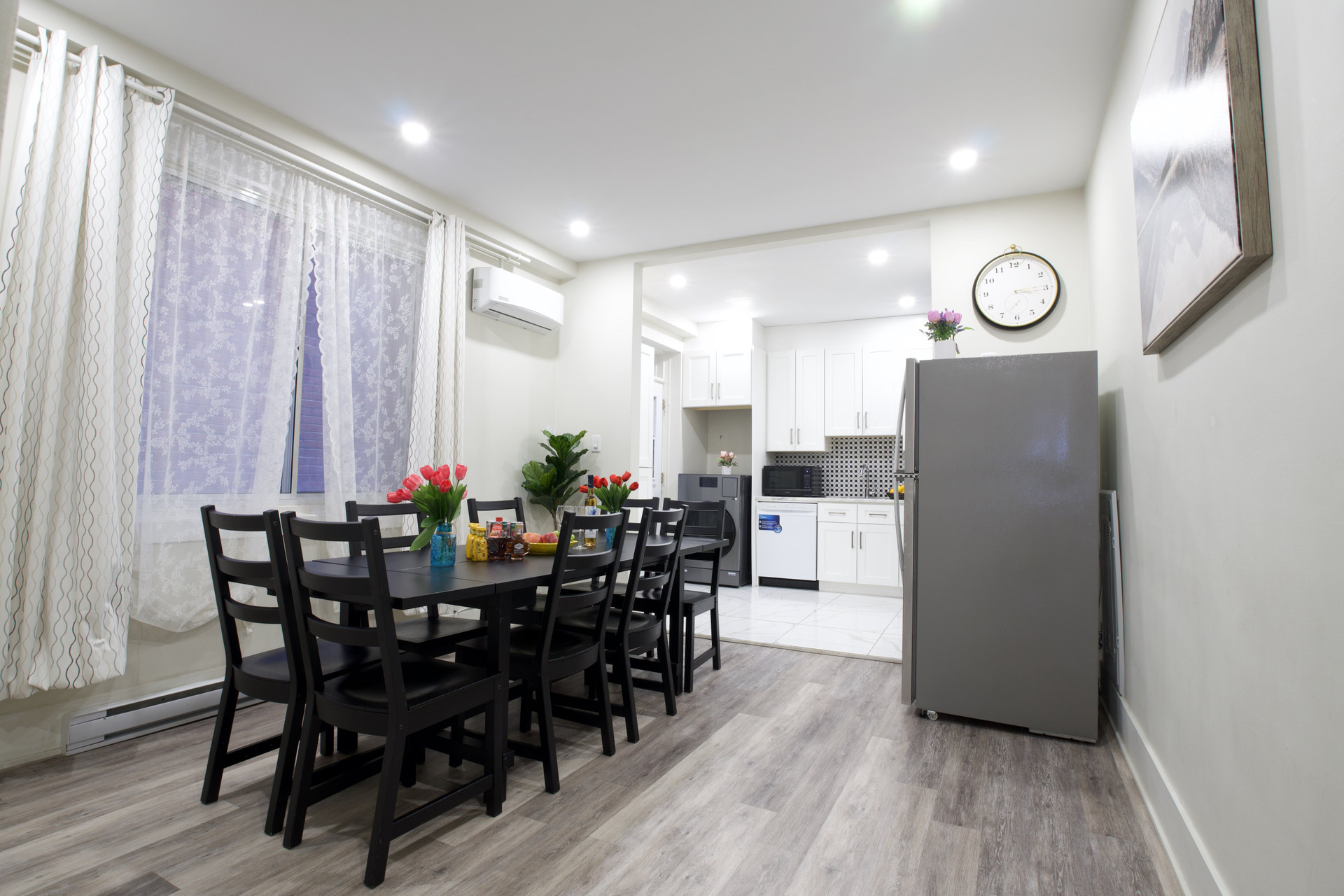 Open dining and kitchen space