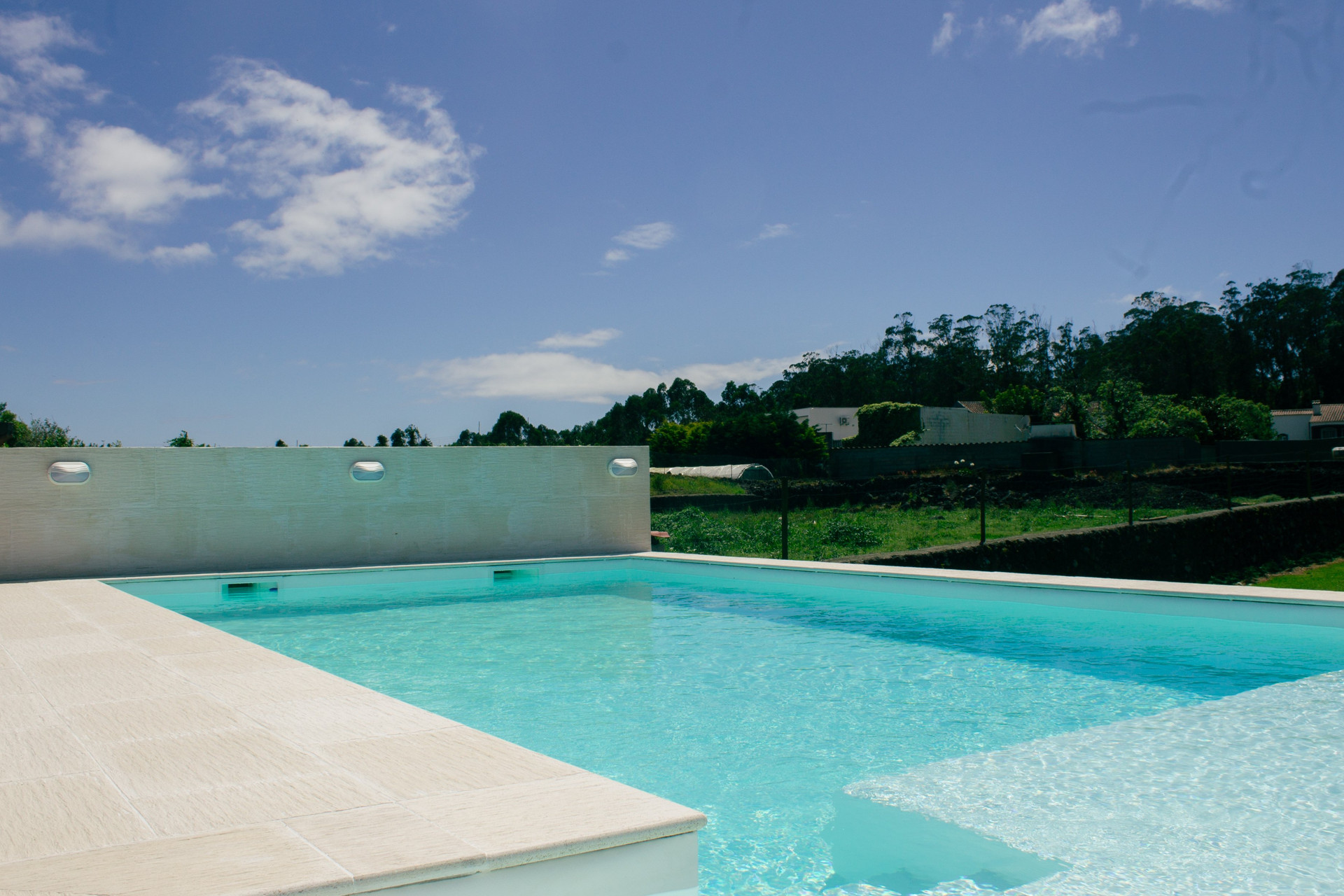 Rectangular pool sunny sky