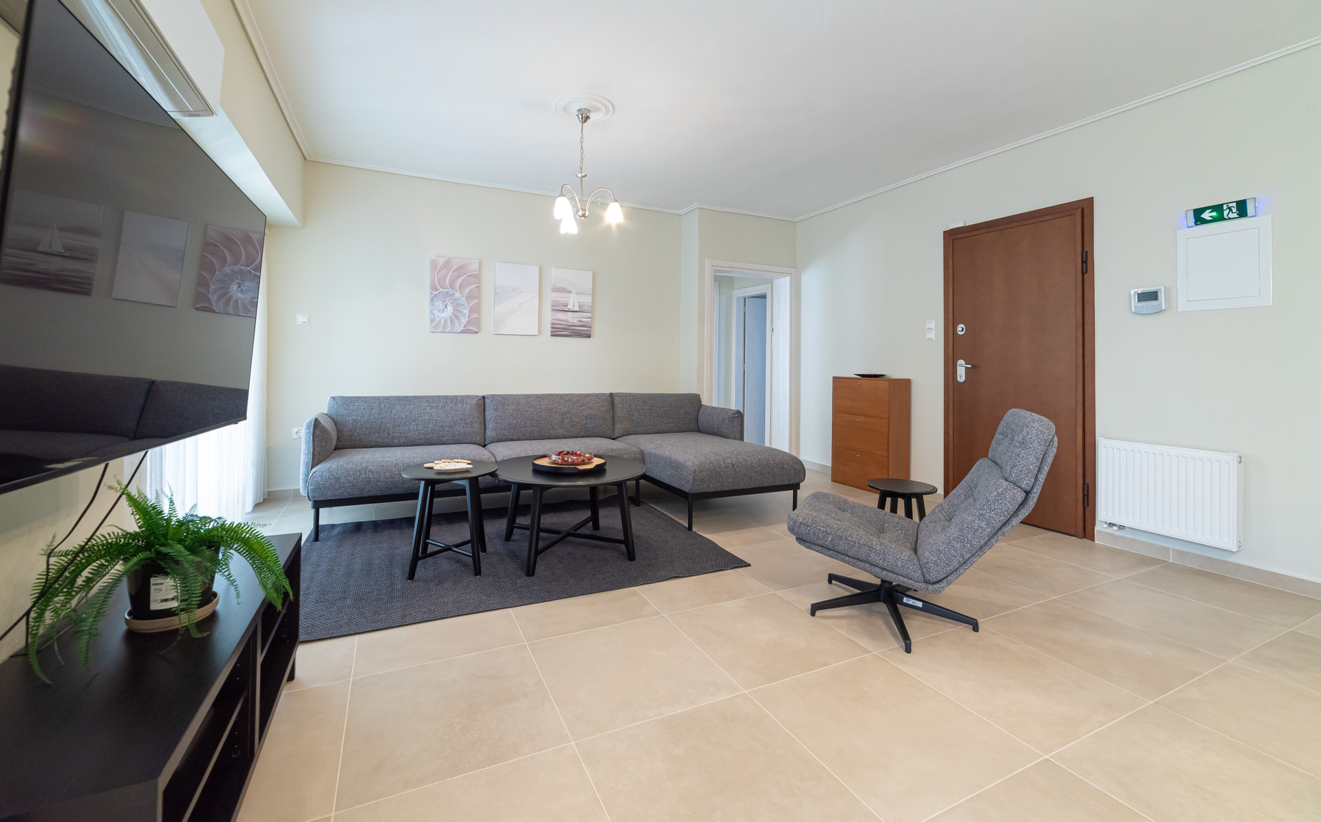 Living room with sofa and TV