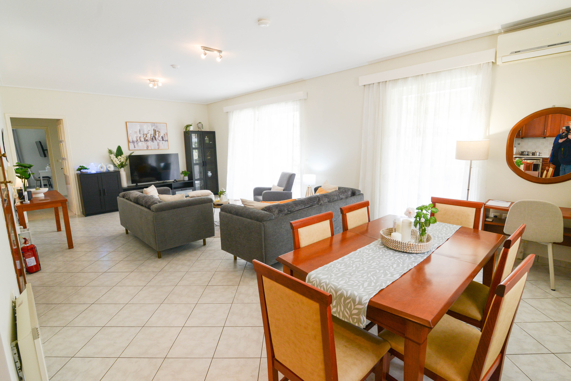 Open plan living and dining room