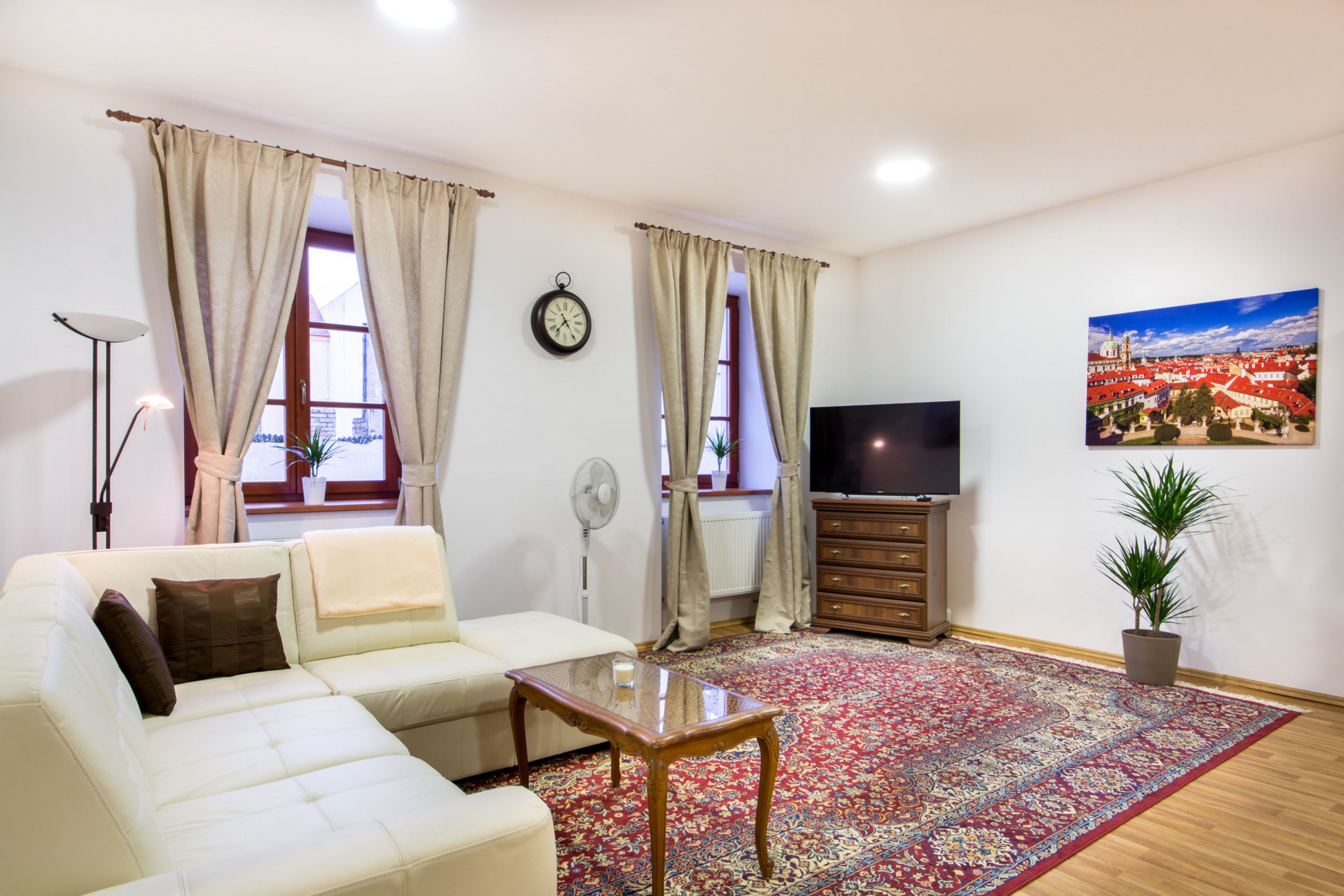 Living room with big screen smartTV