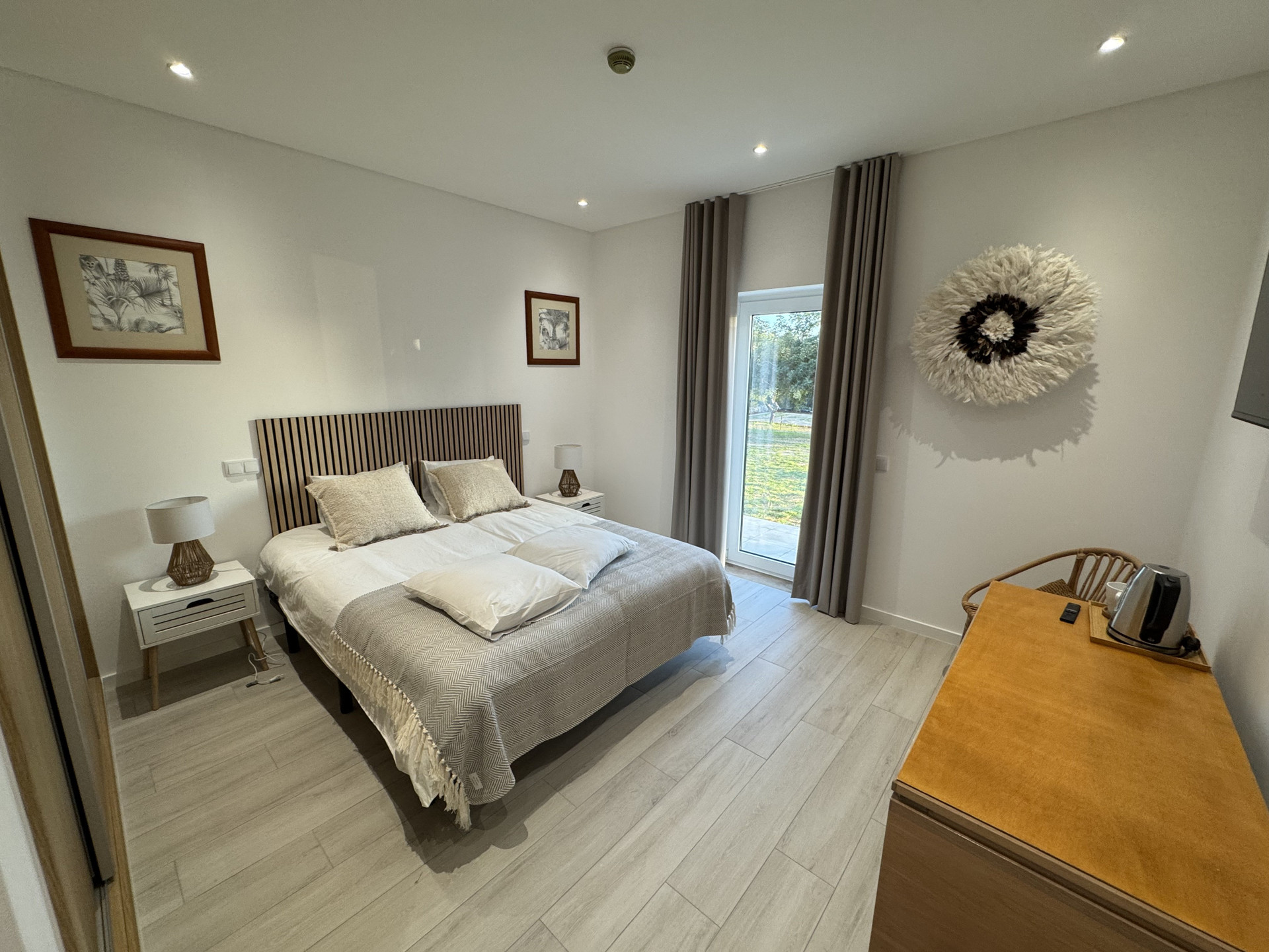 Bright bedroom with garden view