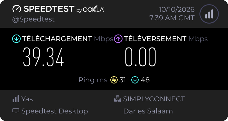 Speedtest.net result