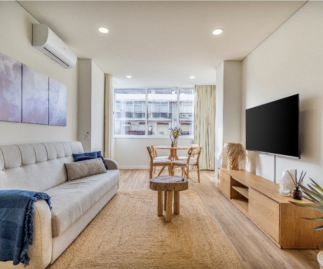Living room with sofa and dining