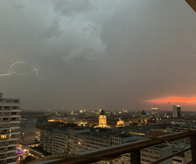 Stormy skyline with lightning
