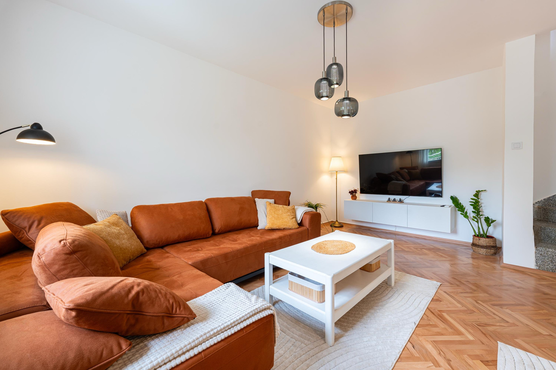 Living room sofa and TV unit