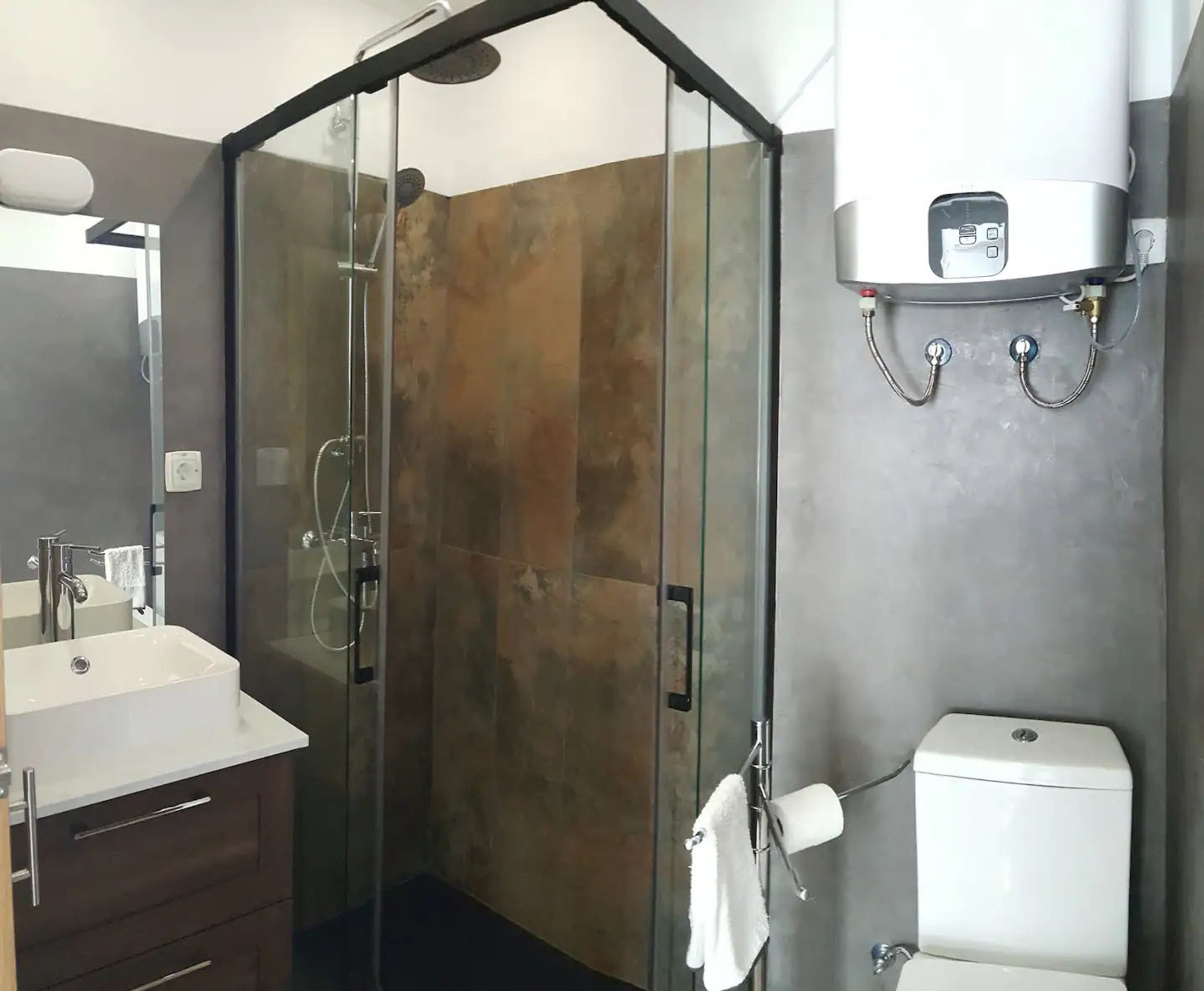 Bathroom with shower stall