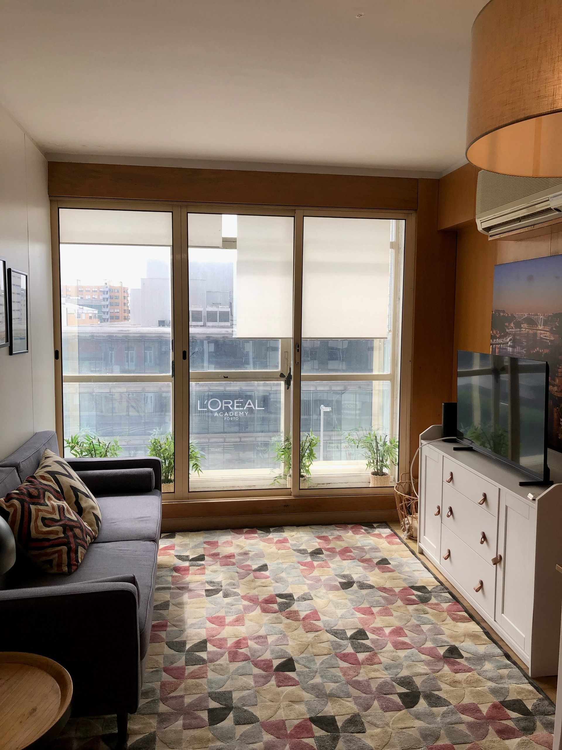 Living room with sofa and rug