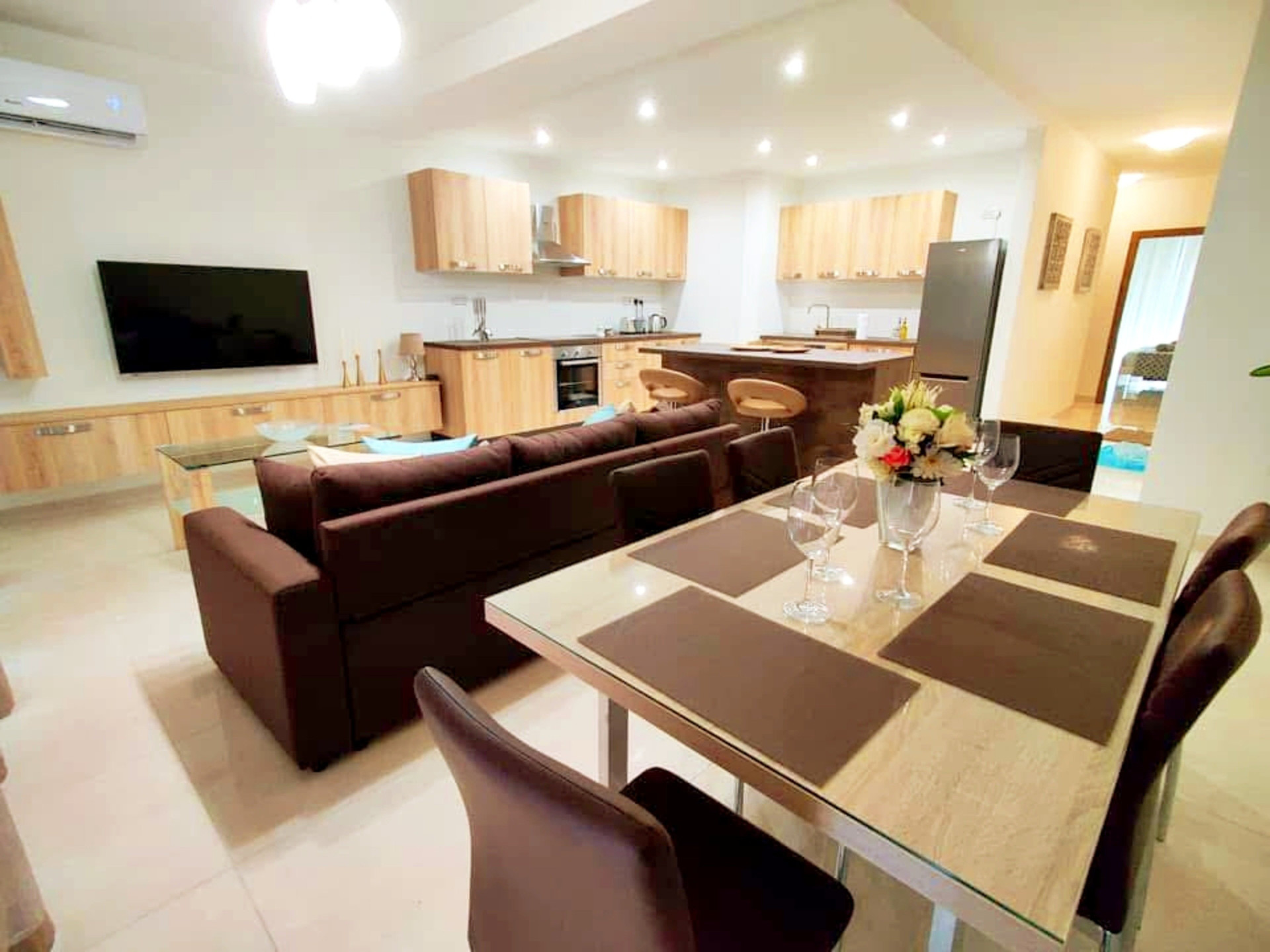 Open plan living kitchen dining