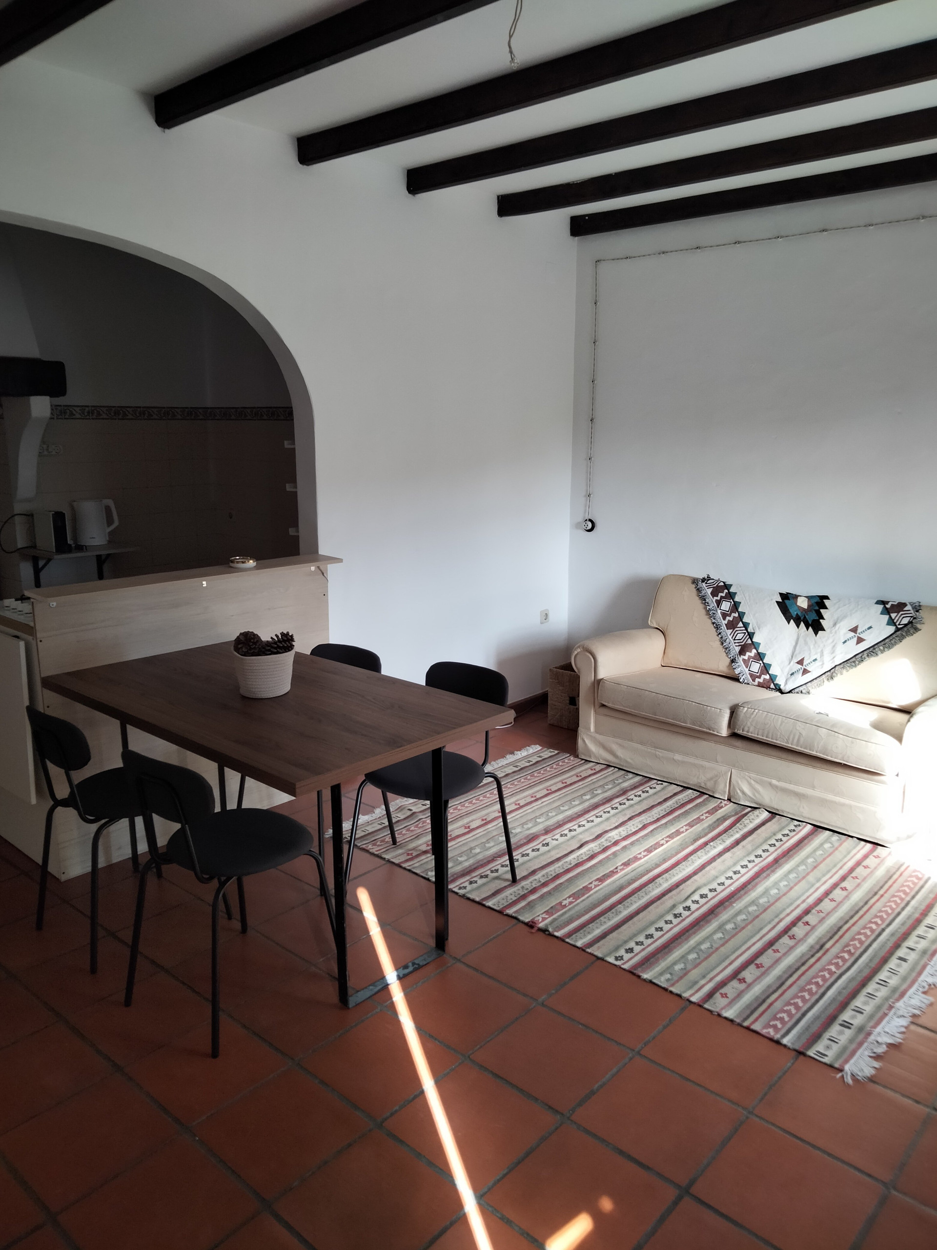 Living area with sofa and dining table