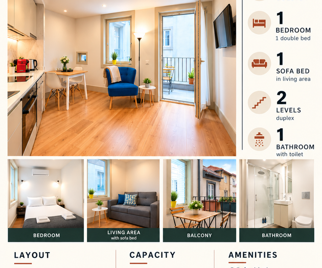Apartment infographic with layout details