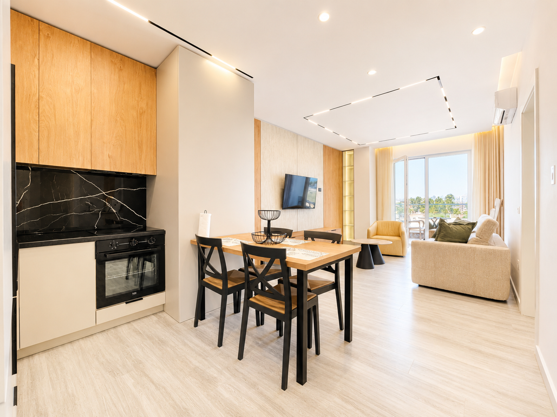 Kitchen dining living open plan