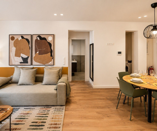 Living area with dining table