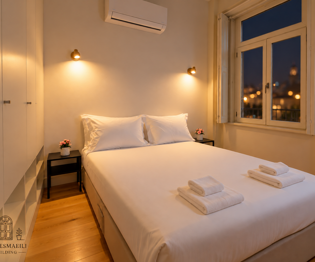 Cozy bedroom at night
