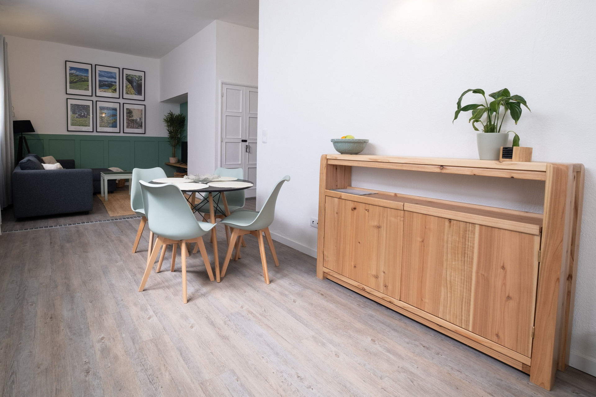 Dining table near kitchen
