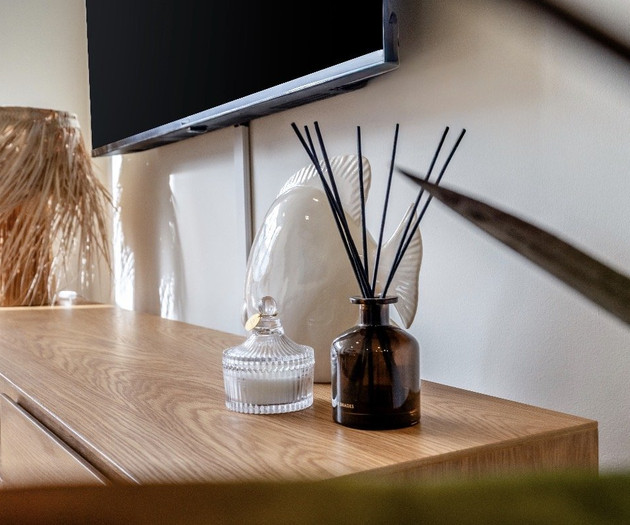 Decorative items on TV unit