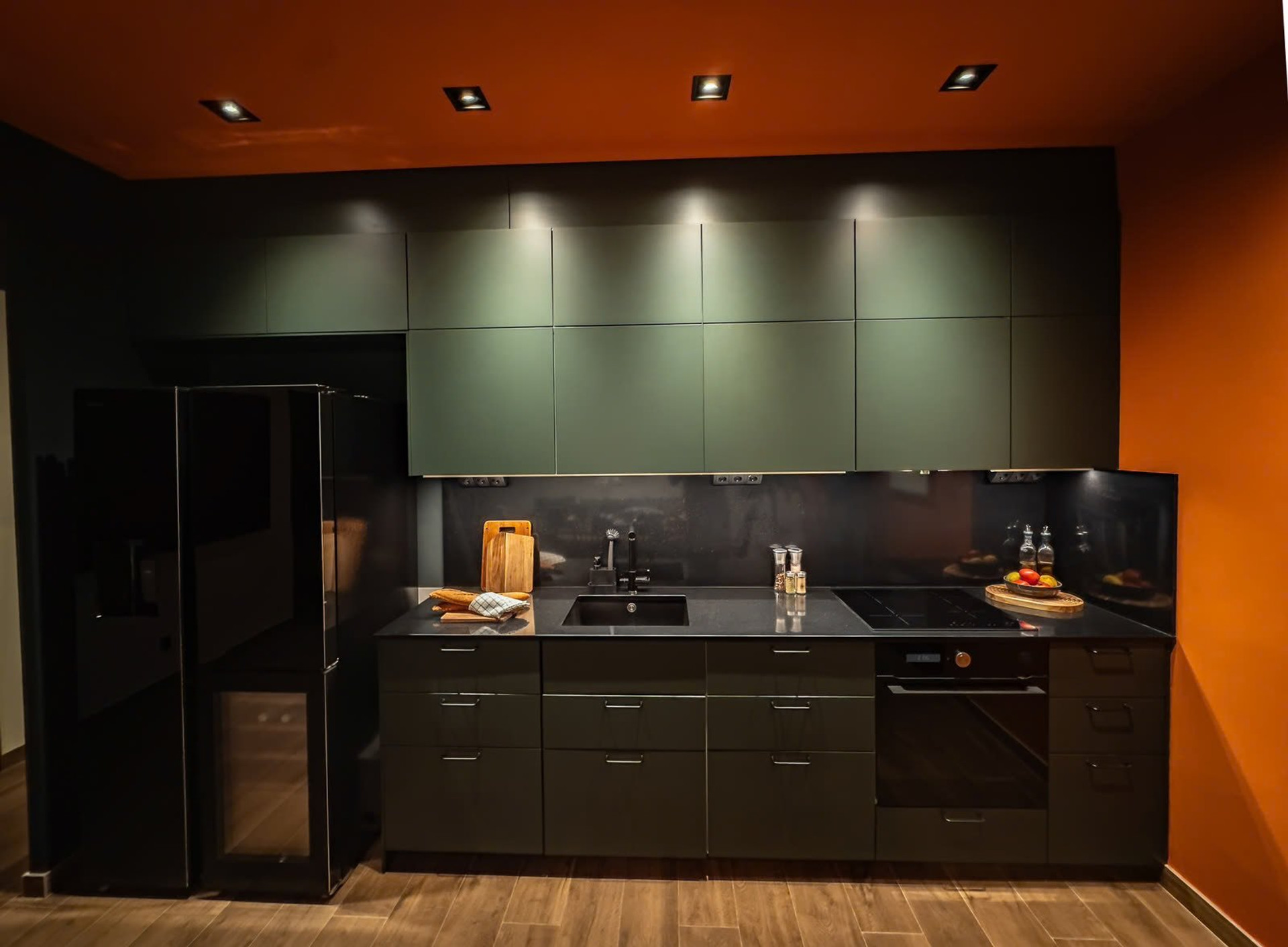 Sleek modern kitchen with appliances