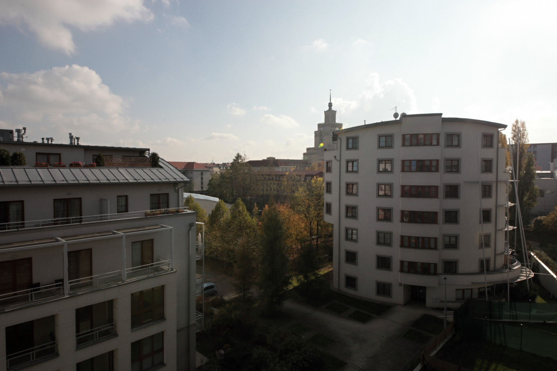 The view from terrace to Intercontinental hotel