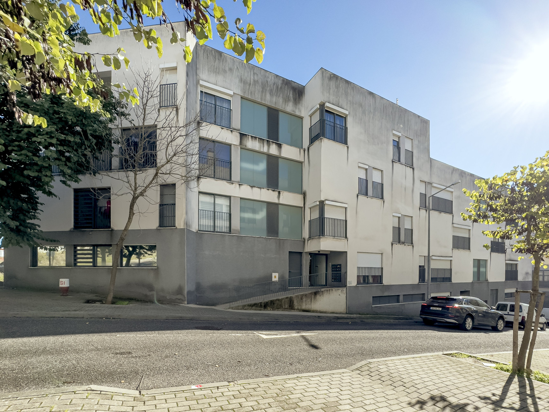 Residential building exterior street view