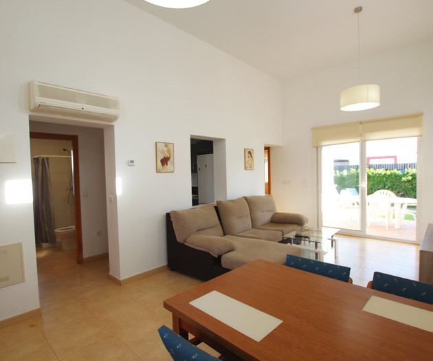 Open living space with kitchen view
