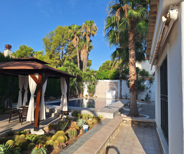 Gazebo poolside seating area