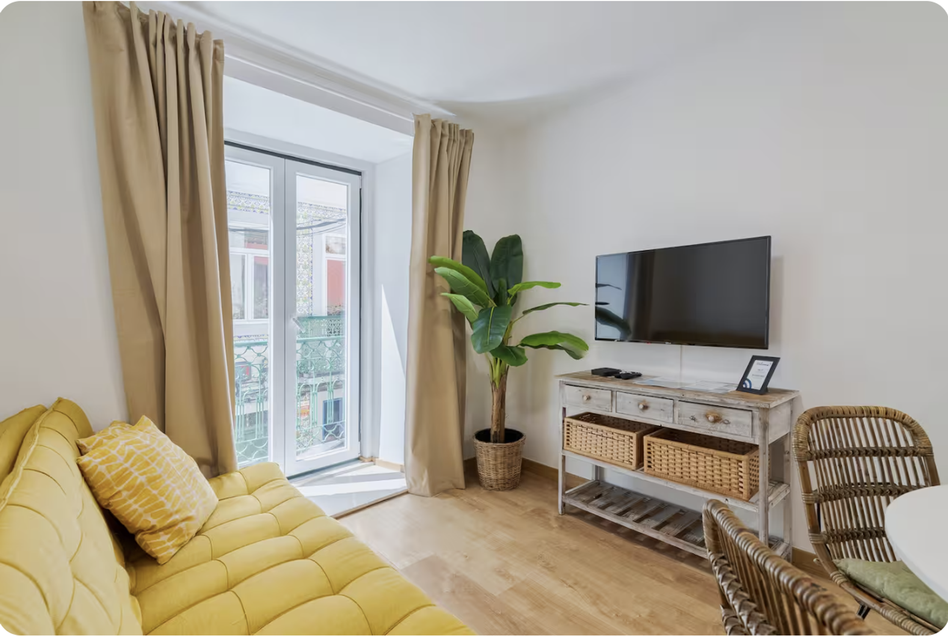 Living room with sofa and TV