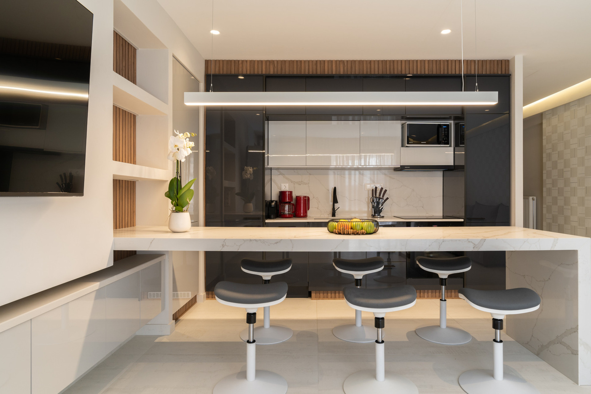 open plan living dining kitchen area