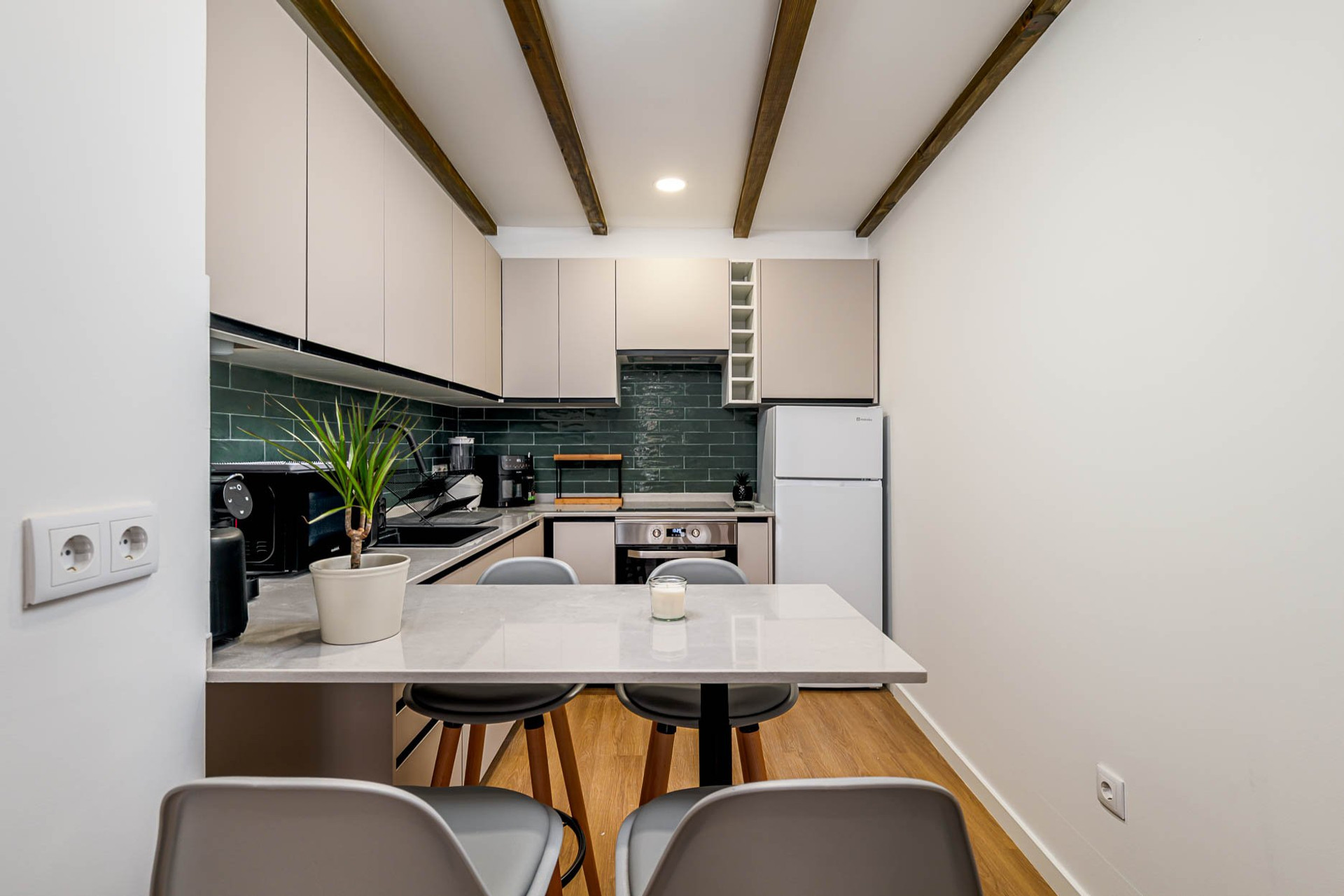 Modern kitchen with dining bar