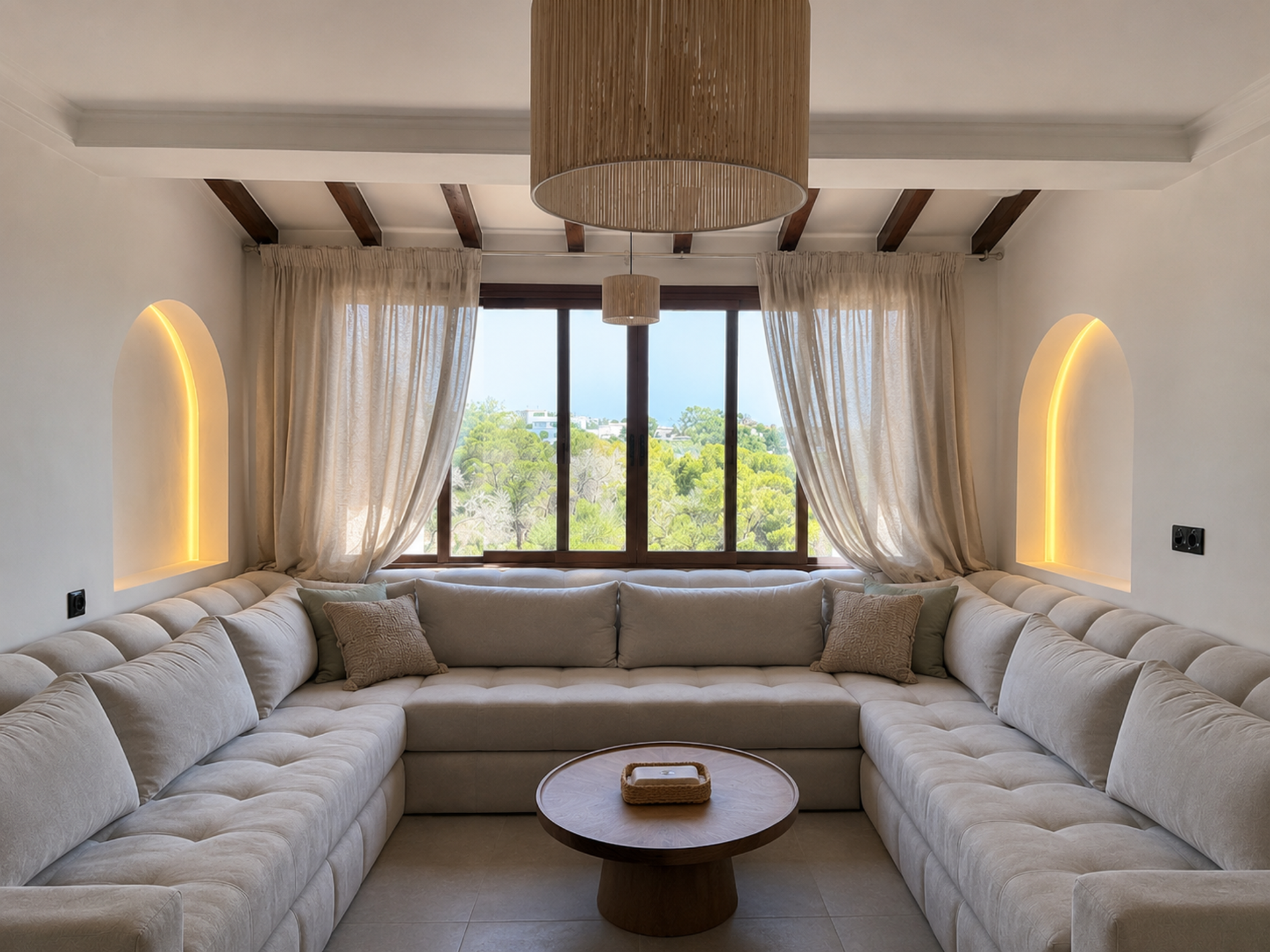 Bright living room with view
