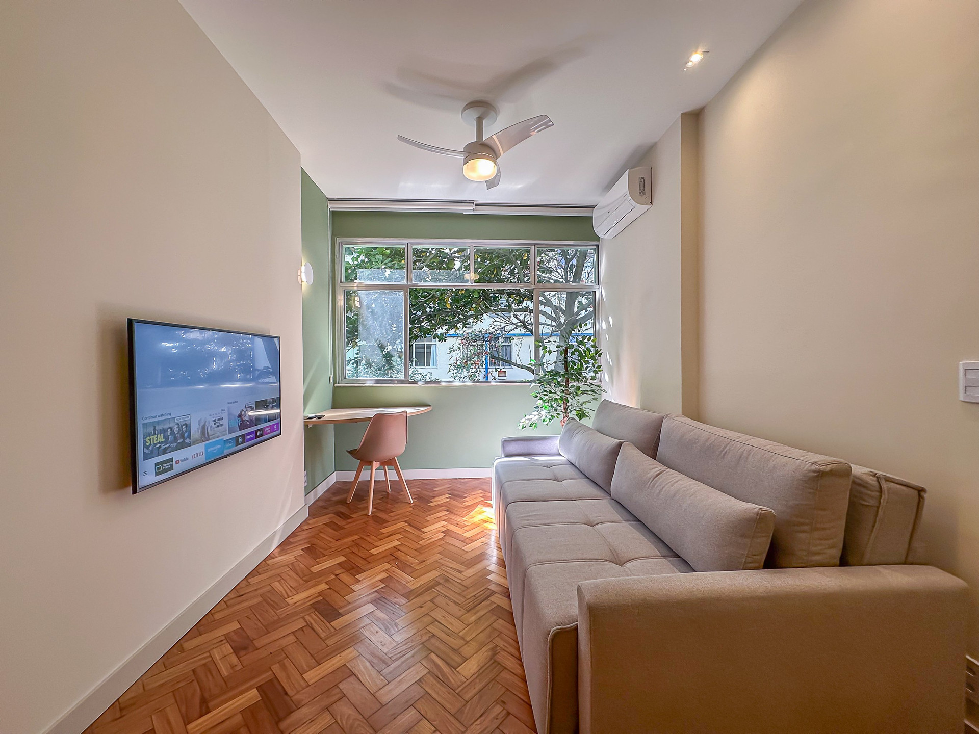 Living room with sofa and desk