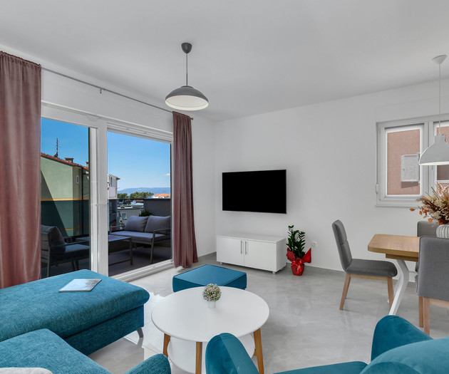 Living room dining area view