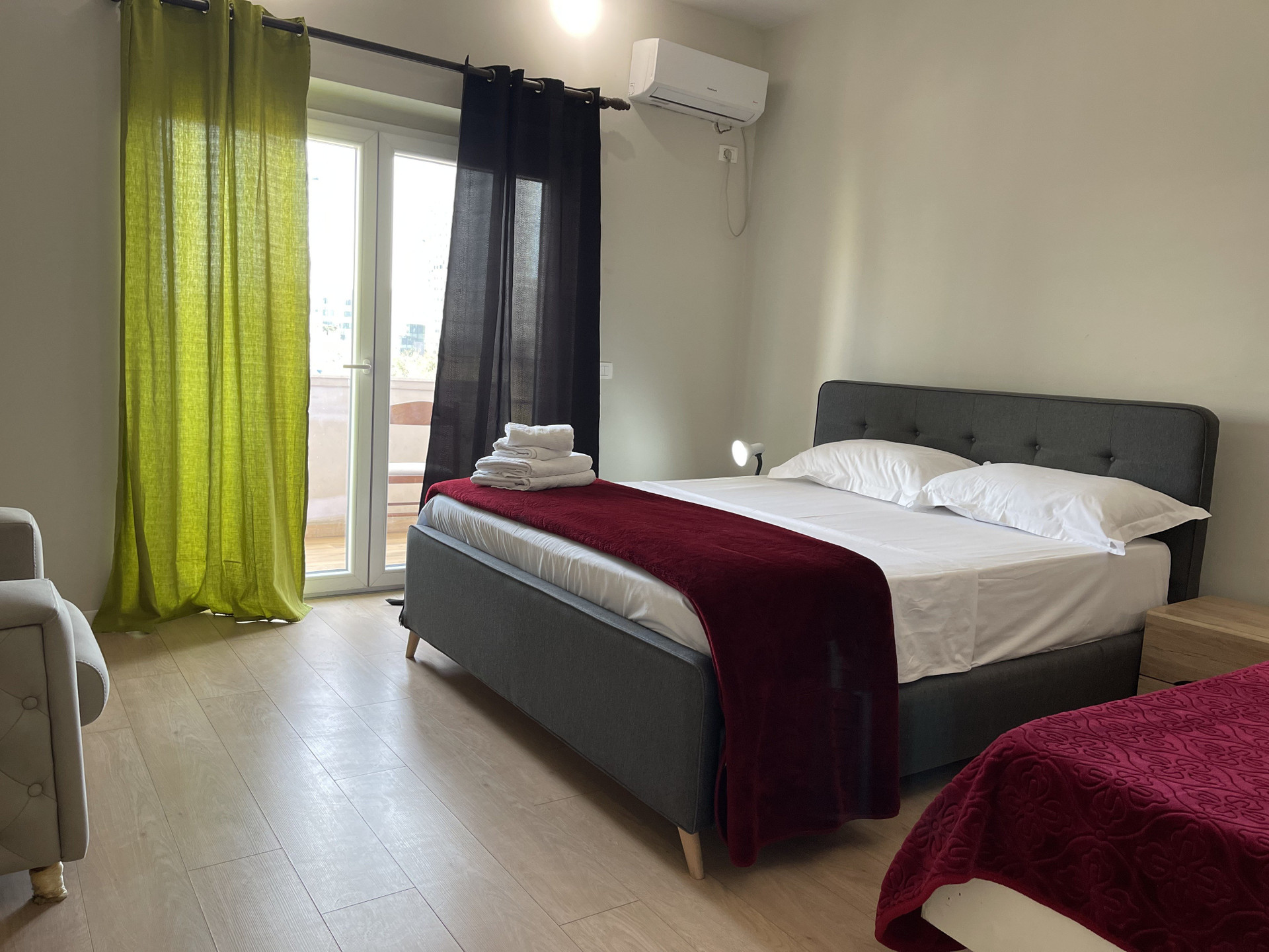 Bedroom with balcony door