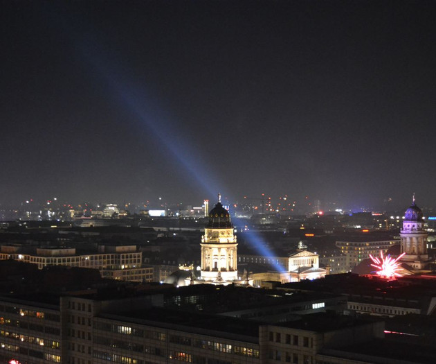 Night skyline view