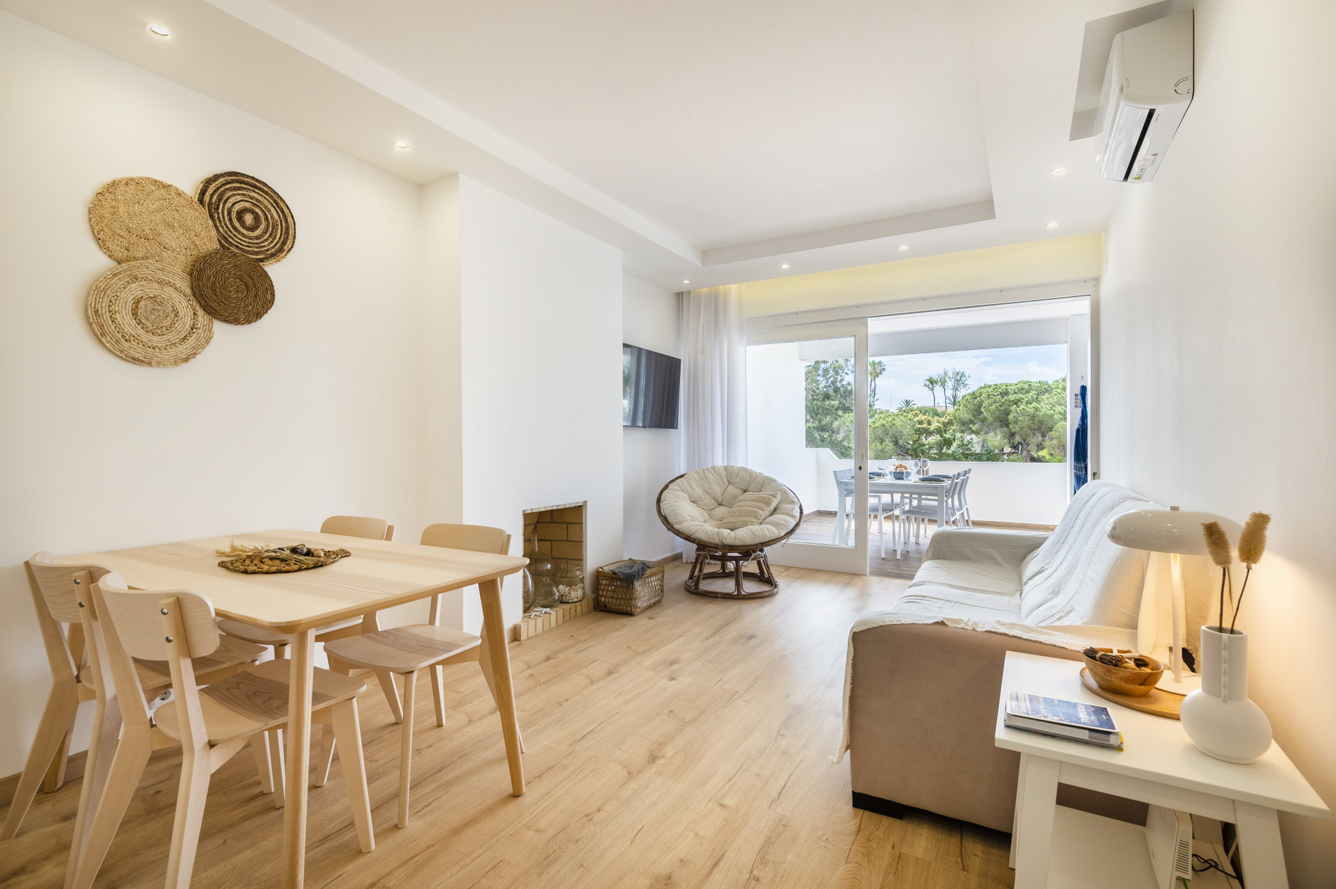 Living Room with Dining Area, Air Conditioning and a Lovely Terrace