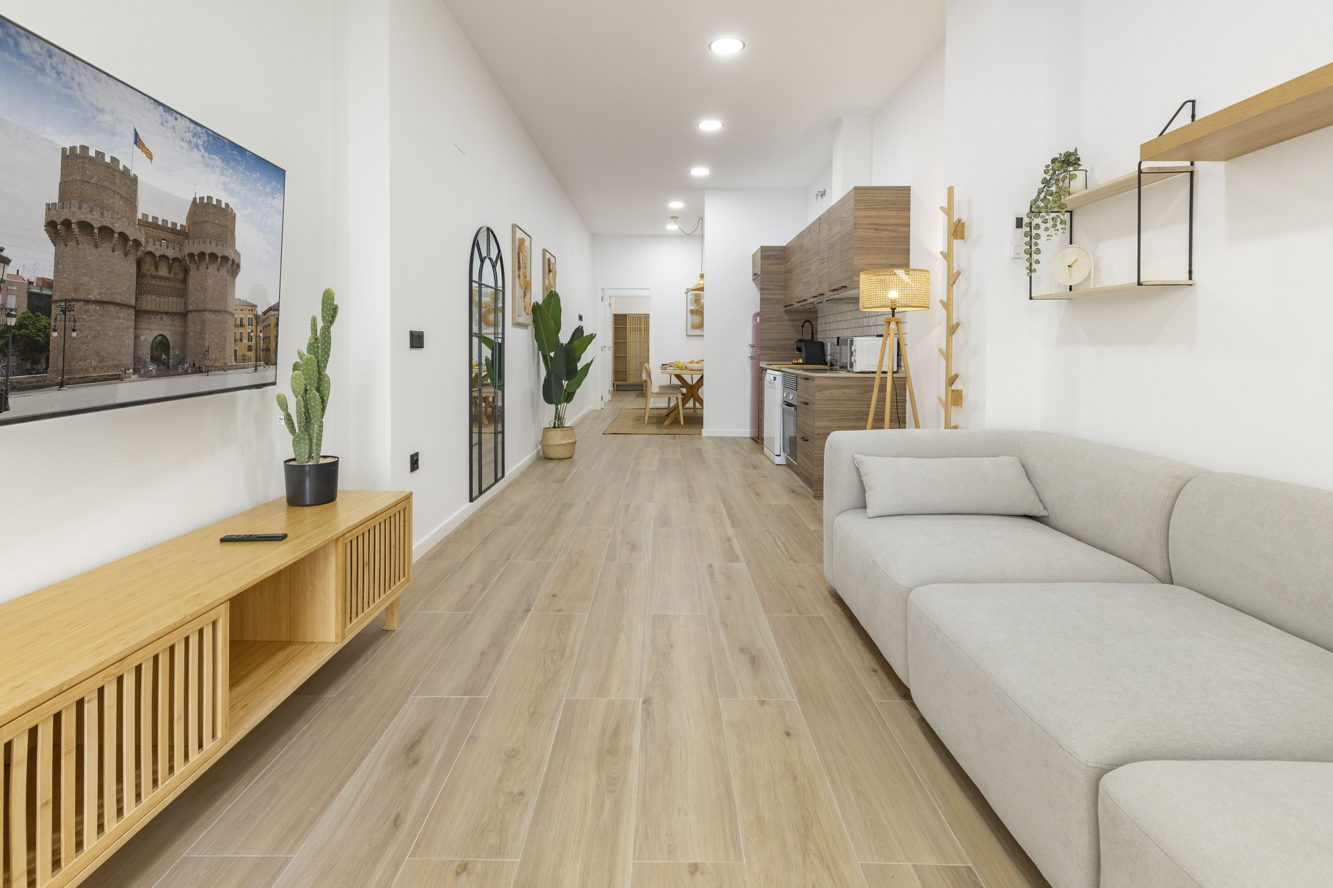 Open living space with kitchen