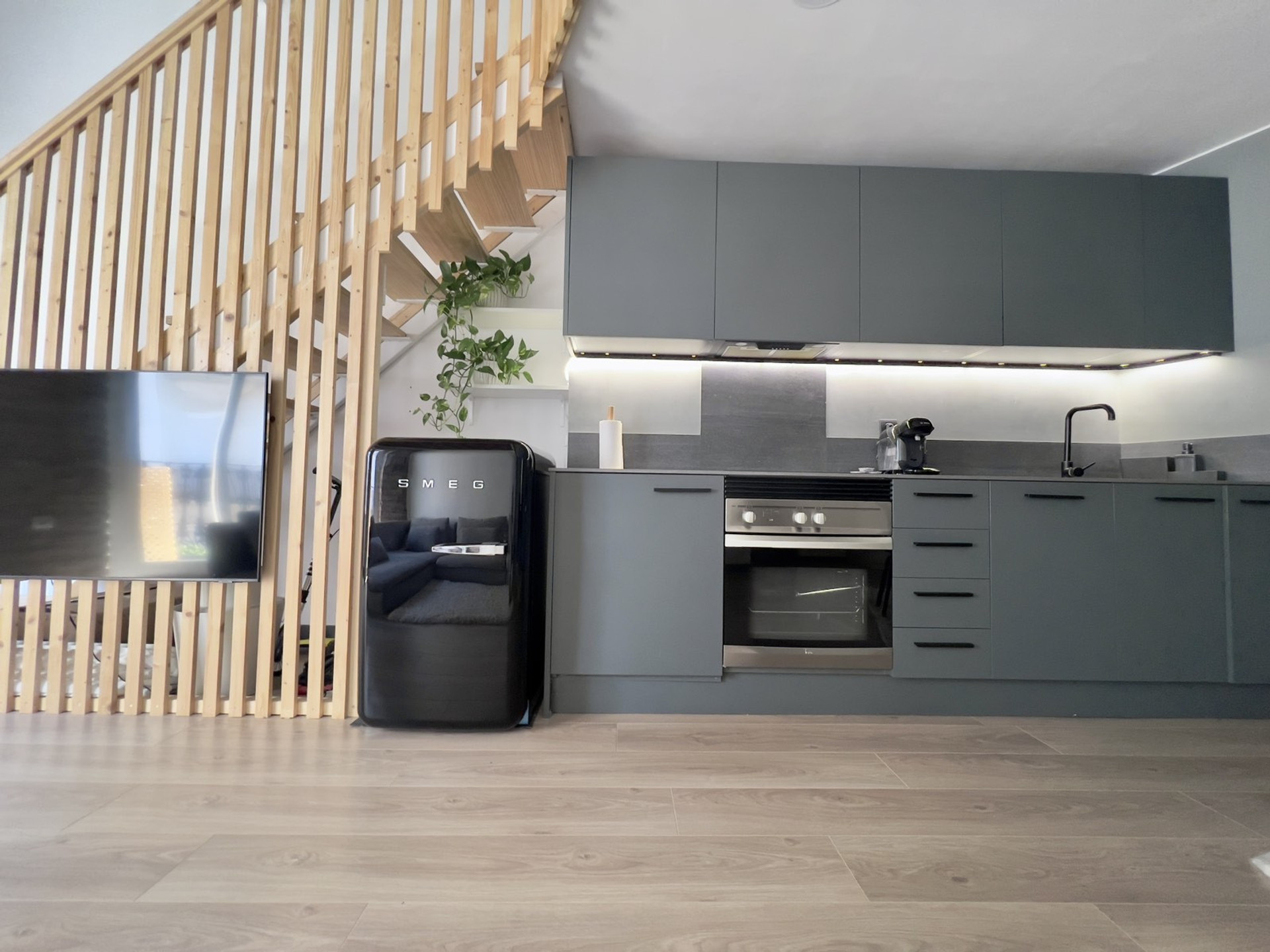 living room and kitchen
