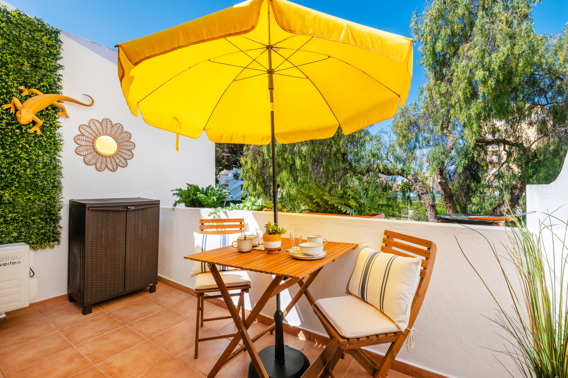 Balcony with Swimming Pool and Garden Views
