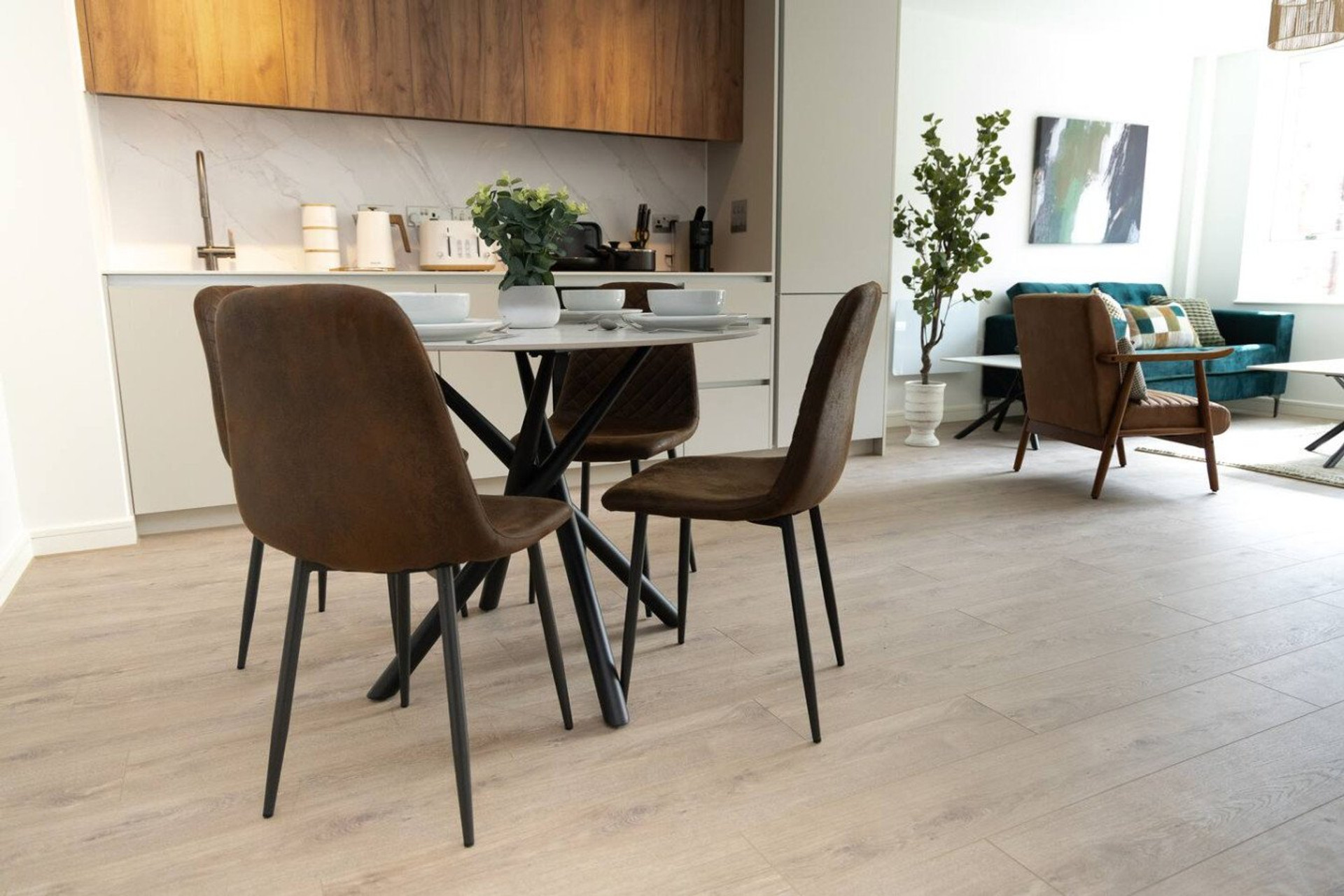 Dining area open to living room
