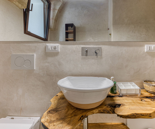 Bathroom sink on olive wood