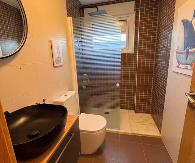 Bathroom with glass shower