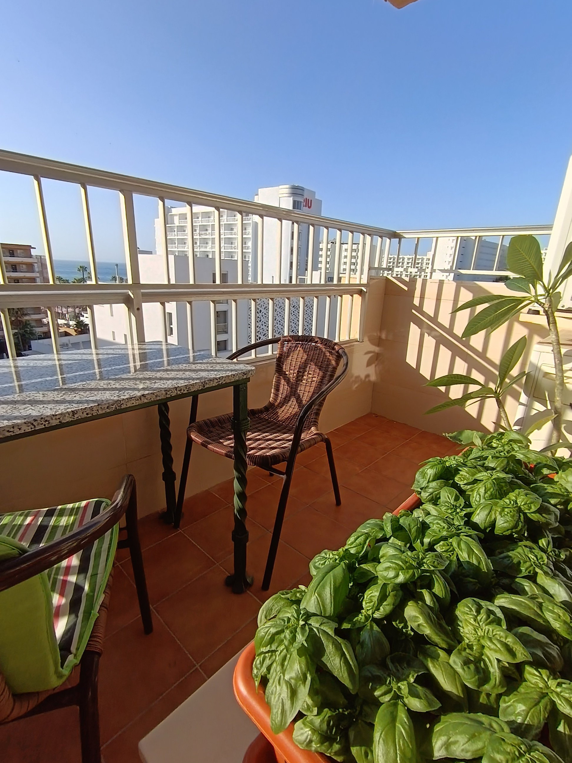 Balcony with sea view seating