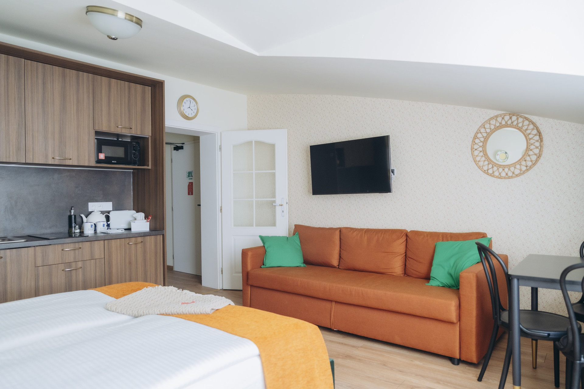 Living area with TV kitchenette