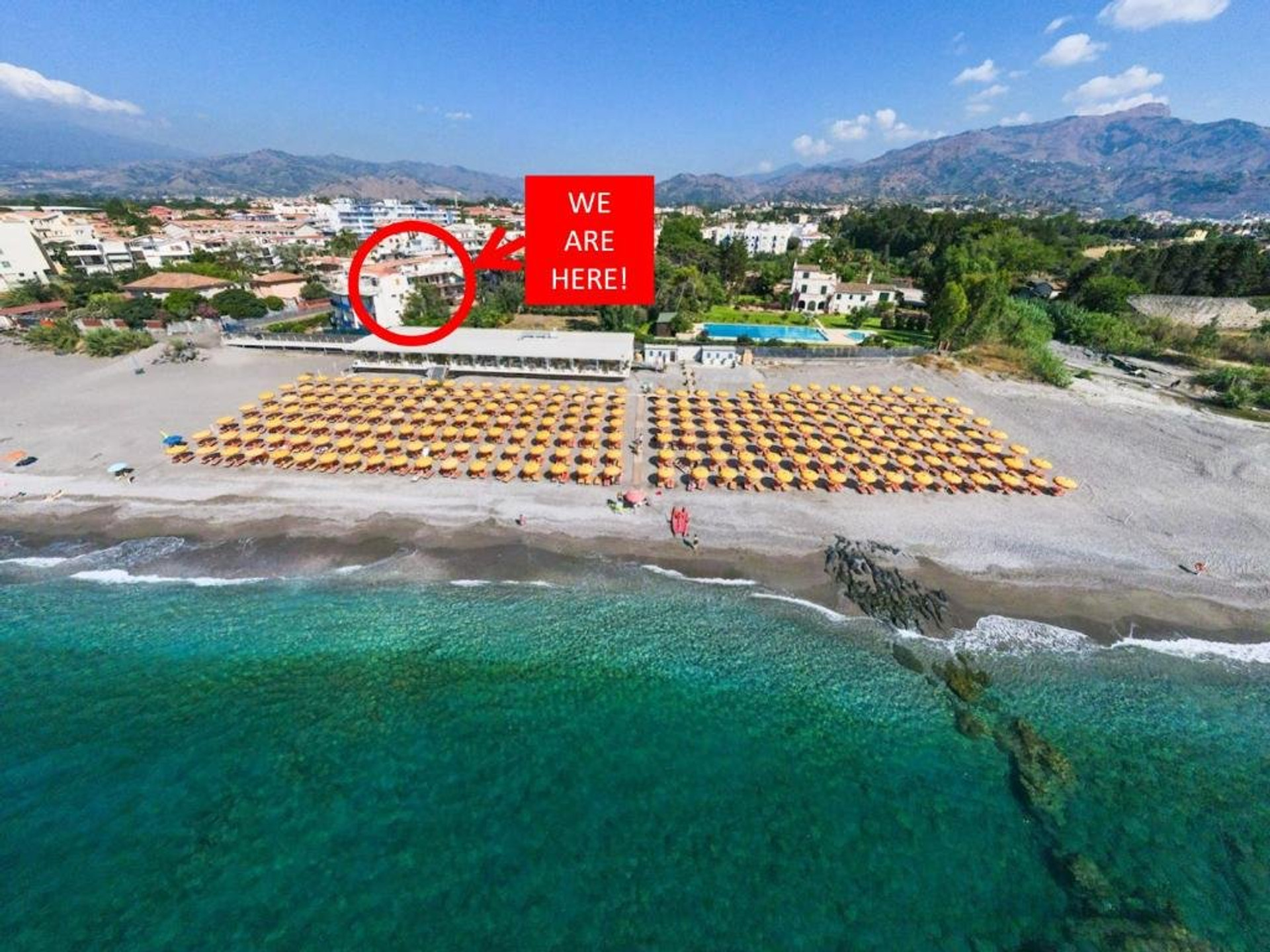 Aerial sea and beach view