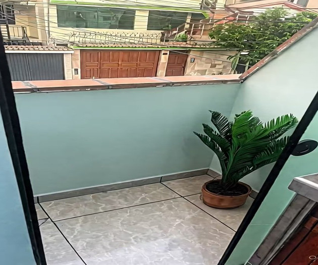 Small balcony with plant