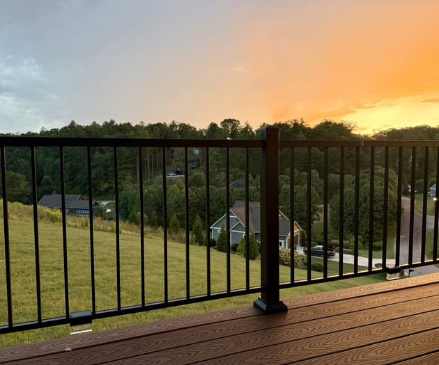 Deck view at sunset